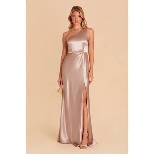 Birdy Grey Kira Bridesmaid Dress in Satin Taupe